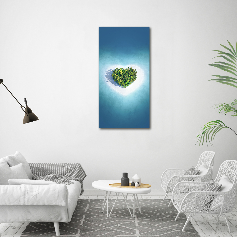 Wall art acrylic Beach shape of the heart