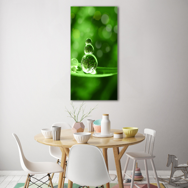 Print on acrylic Drops on the grass