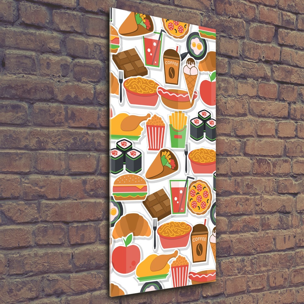 Acrylic wall art Eating fast food