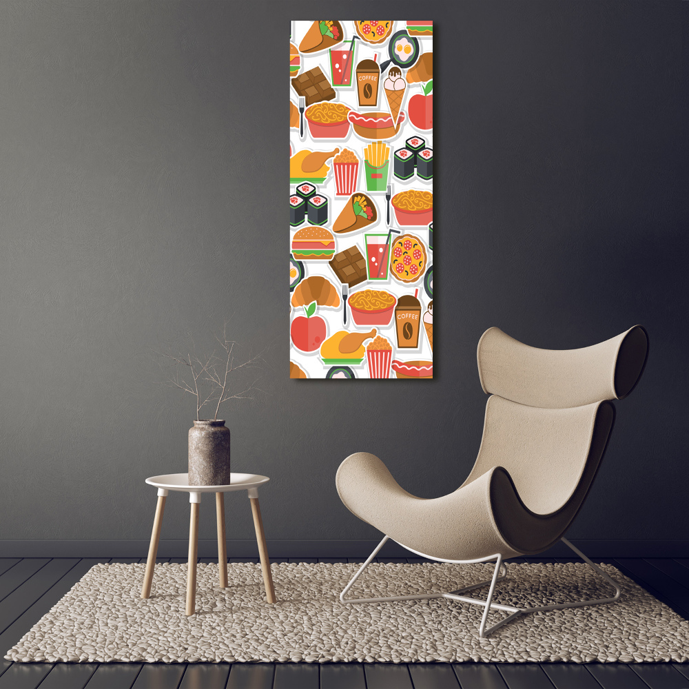 Acrylic wall art Eating fast food