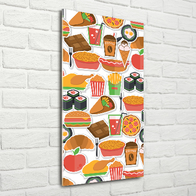 Acrylic wall art Eating fast food