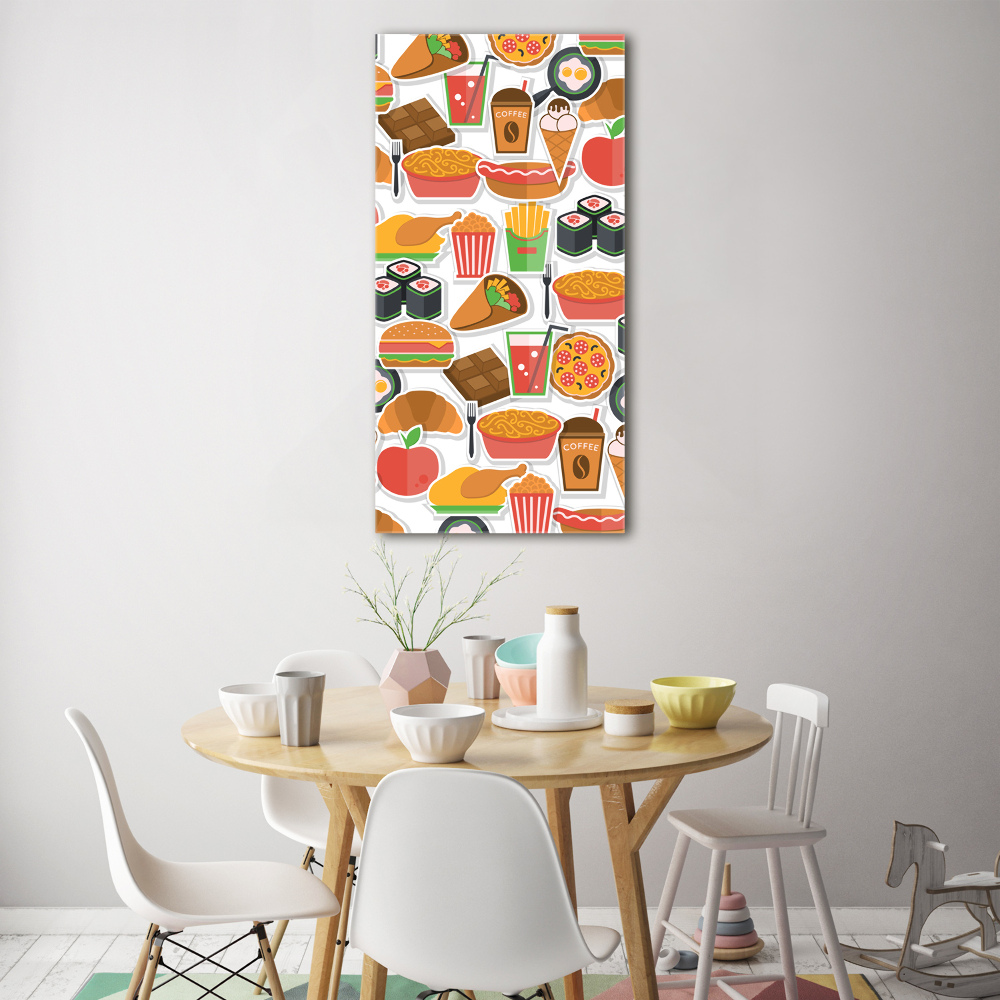 Acrylic wall art Eating fast food