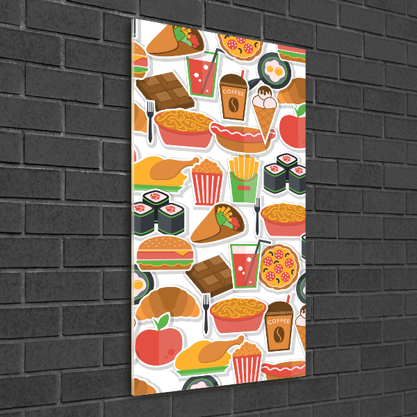 Acrylic wall art Eating fast food