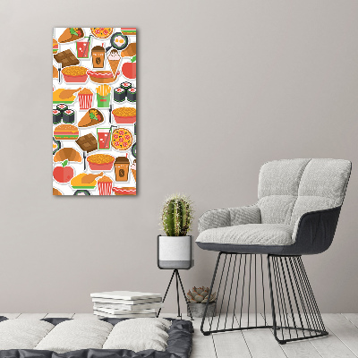 Acrylic wall art Eating fast food