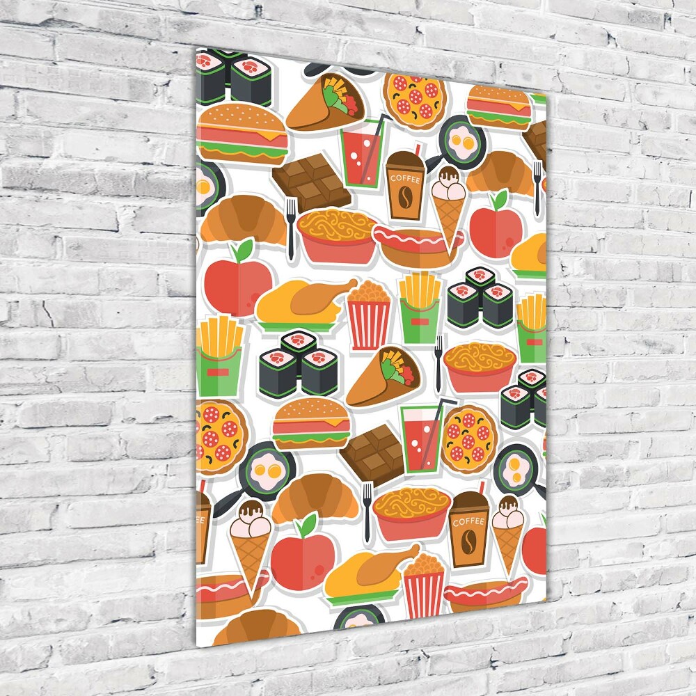 Acrylic wall art Eating fast food