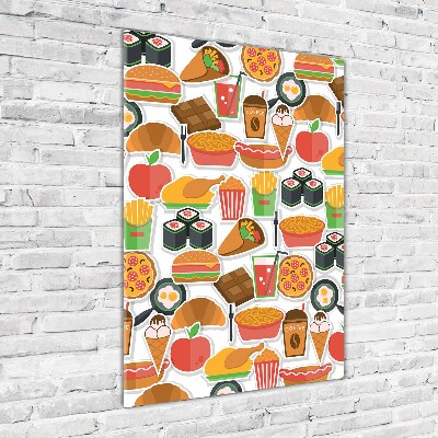 Acrylic wall art Eating fast food