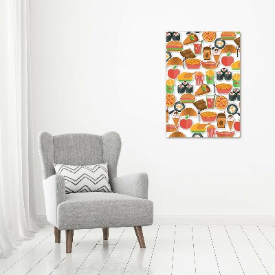 Acrylic wall art Eating fast food