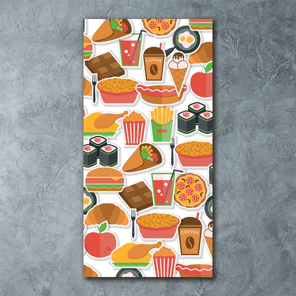 Acrylic wall art Eating fast food