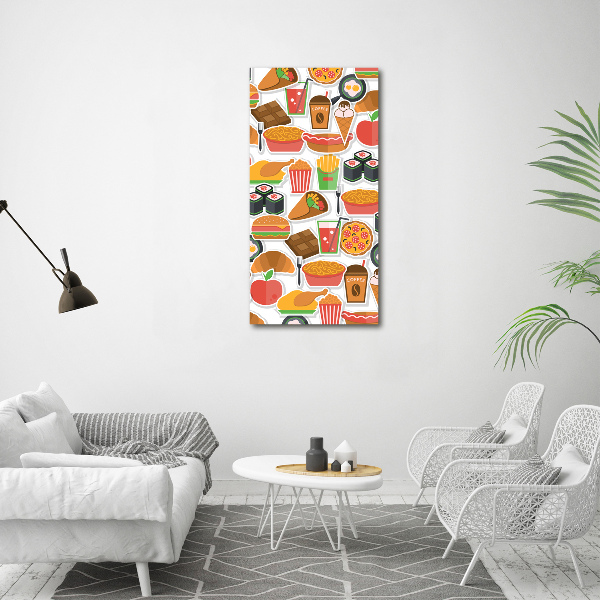 Acrylic wall art Eating fast food