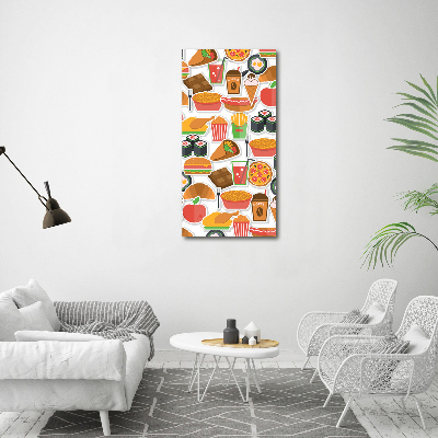 Acrylic wall art Eating fast food