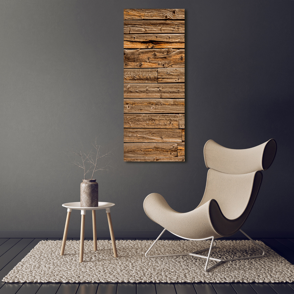 Acrylic glass print Wooden wall