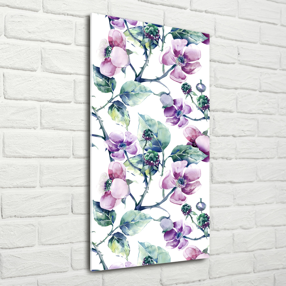 Acrylic wall art Blackberry flowers