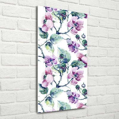 Acrylic wall art Blackberry flowers