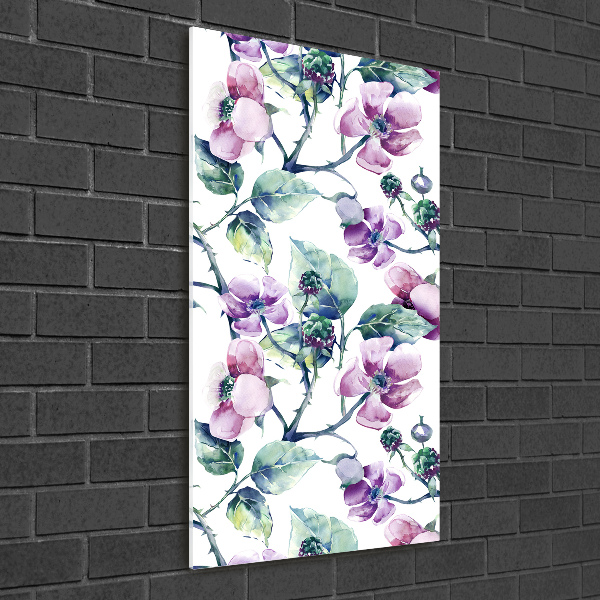 Acrylic wall art Blackberry flowers