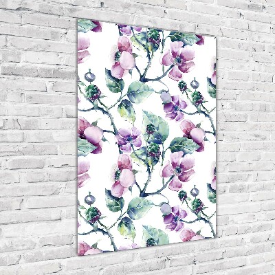 Acrylic wall art Blackberry flowers