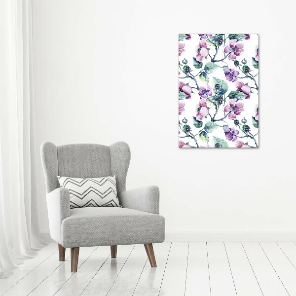 Acrylic wall art Blackberry flowers