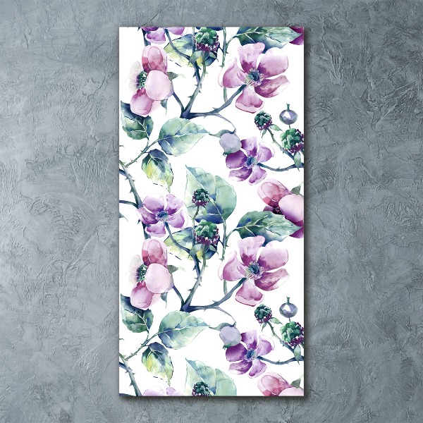 Acrylic wall art Blackberry flowers