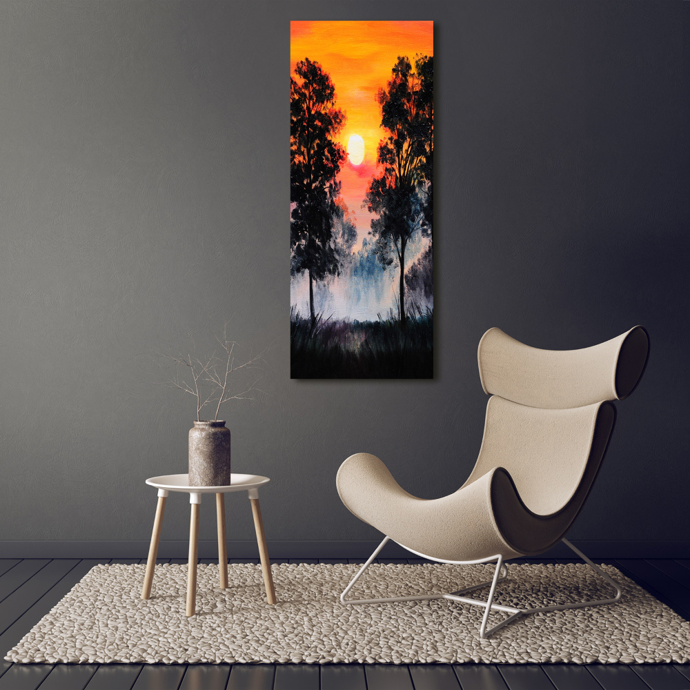 Wall art acrylic Sunset forest