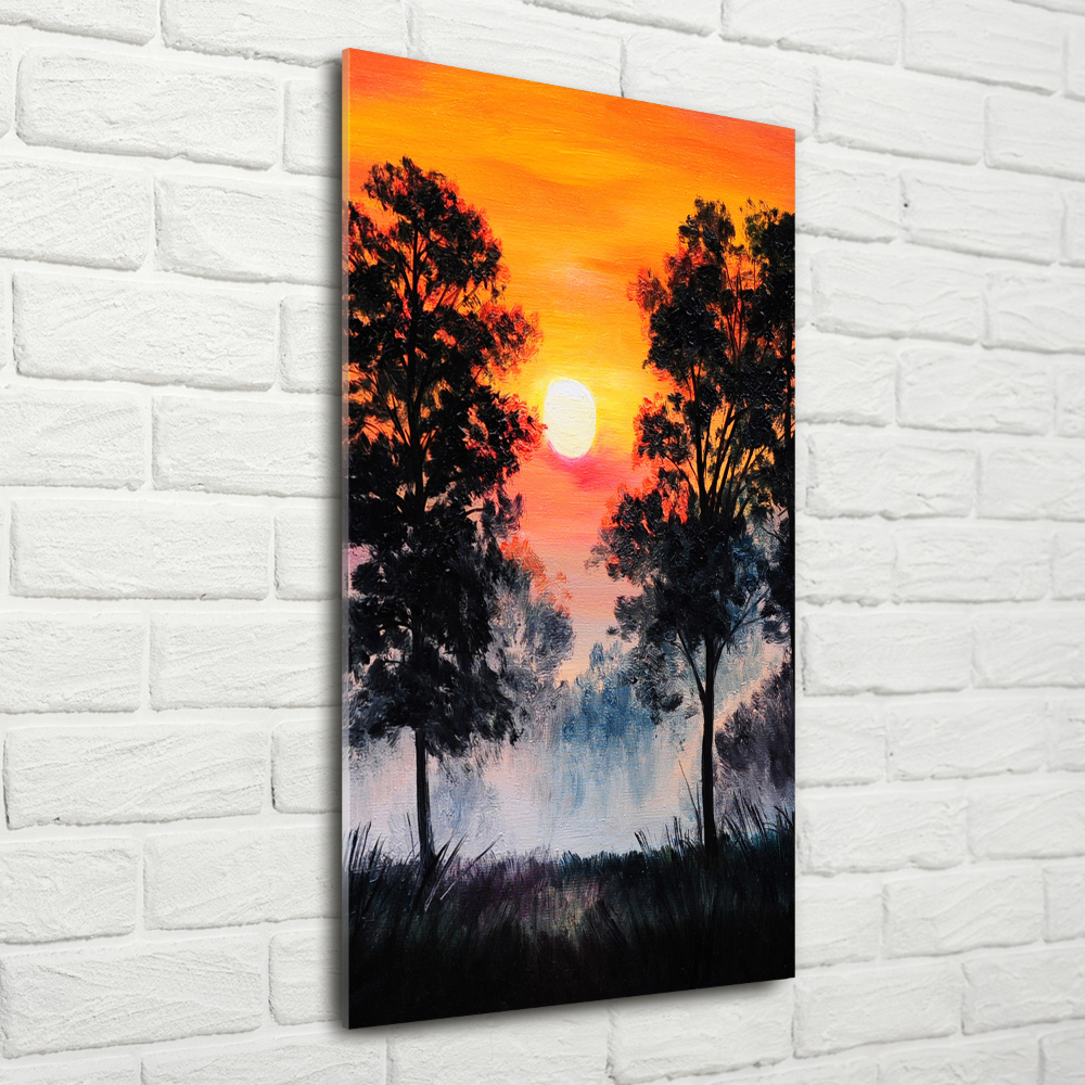 Wall art acrylic Sunset forest