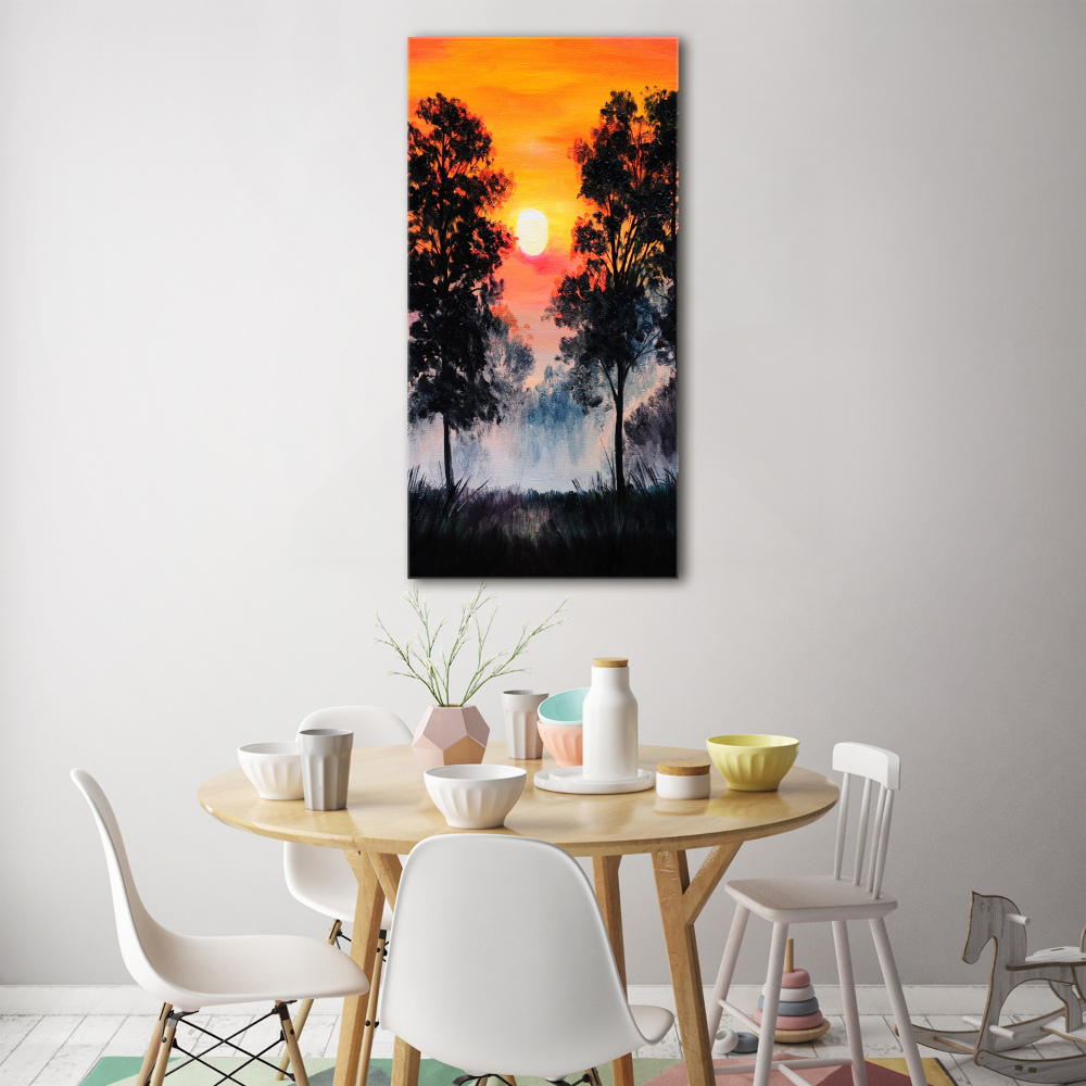 Wall art acrylic Sunset forest