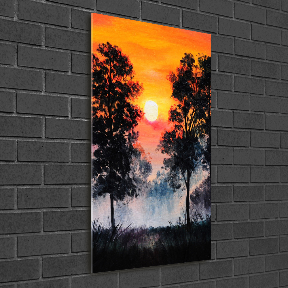 Wall art acrylic Sunset forest