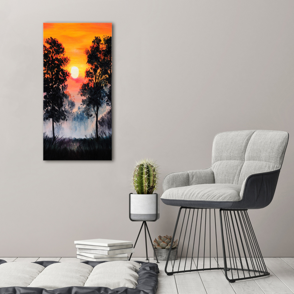 Wall art acrylic Sunset forest