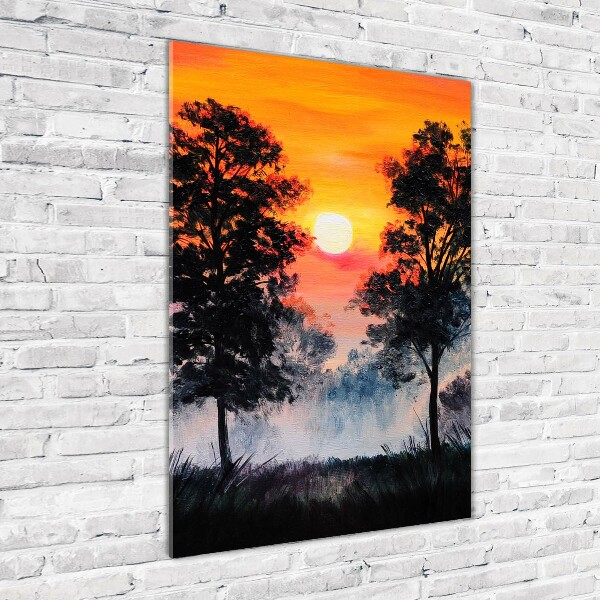 Wall art acrylic Sunset forest