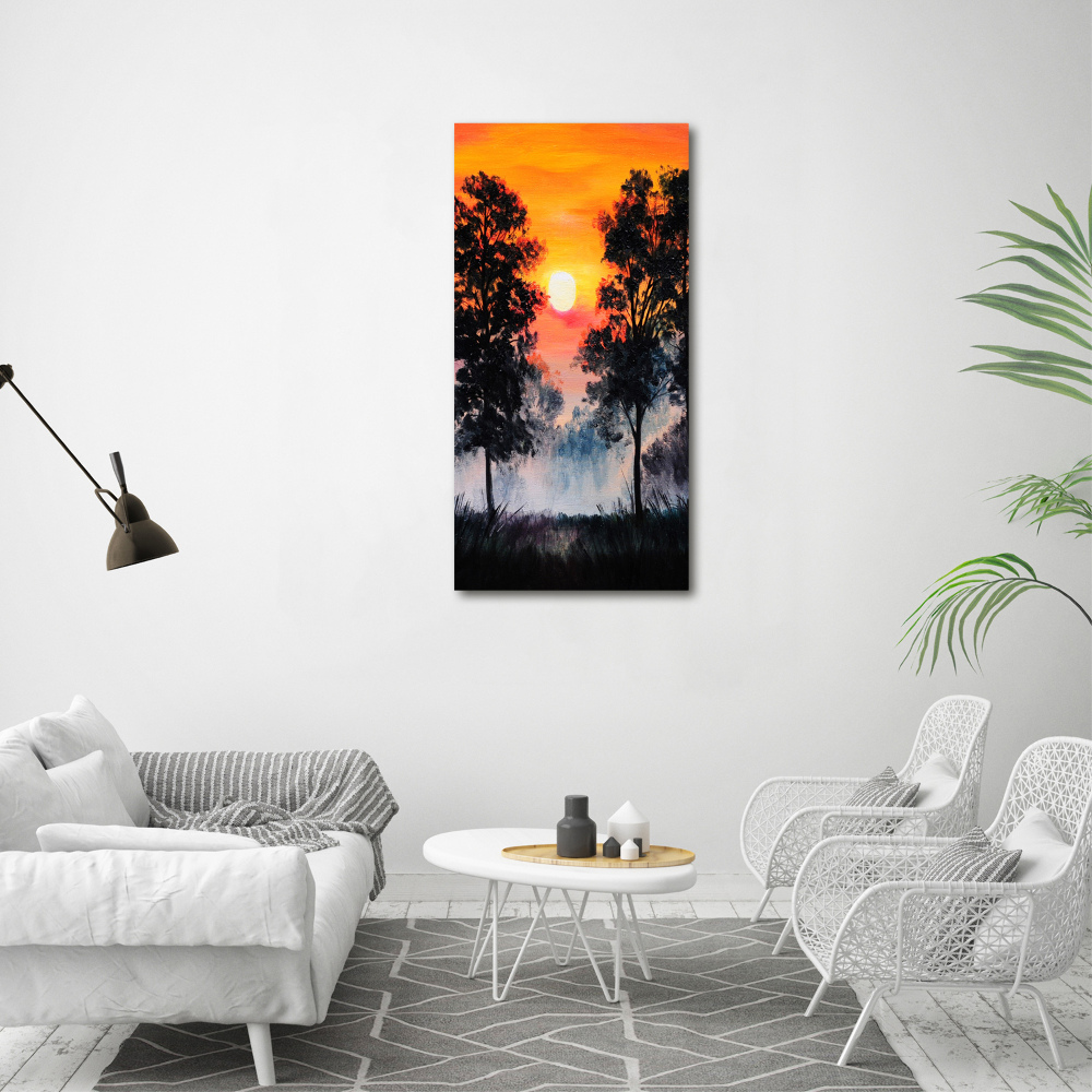 Wall art acrylic Sunset forest