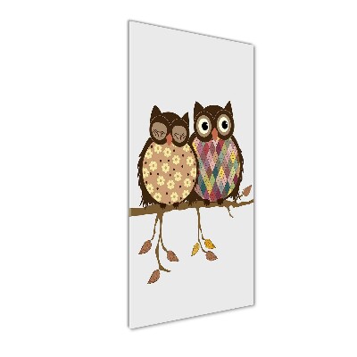 Print on acrylic A pair of owls on the branches