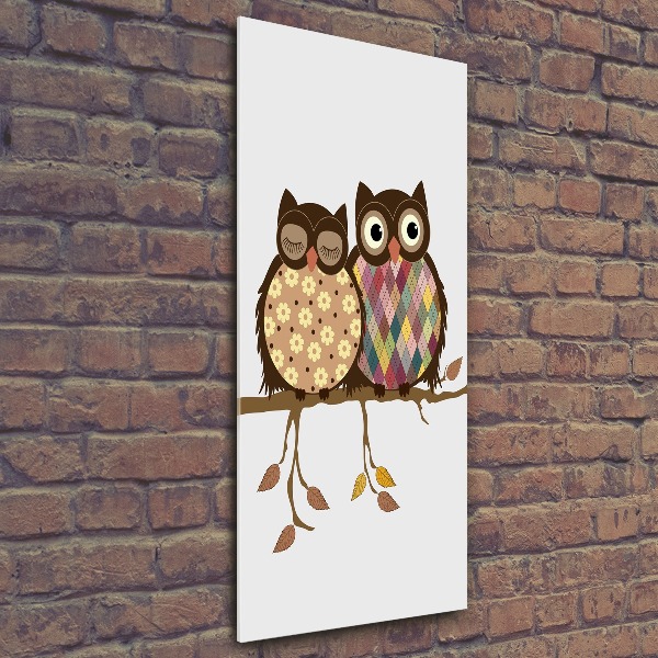 Print on acrylic A pair of owls on the branches