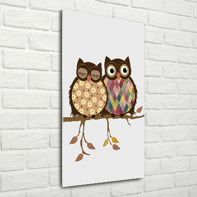 Print on acrylic A pair of owls on the branches