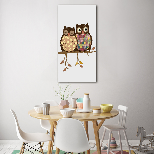 Print on acrylic A pair of owls on the branches