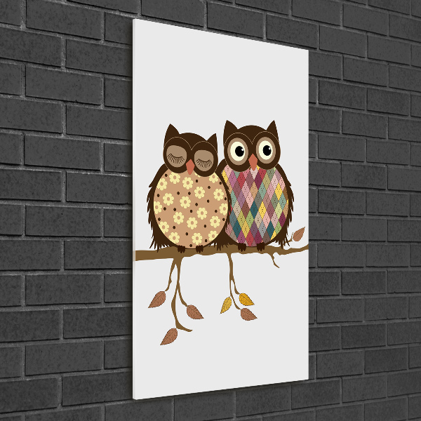 Print on acrylic A pair of owls on the branches