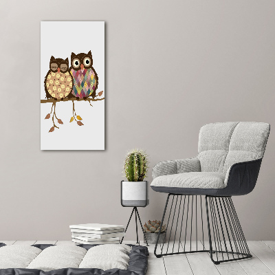 Print on acrylic A pair of owls on the branches