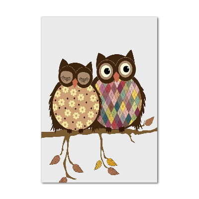 Print on acrylic A pair of owls on the branches