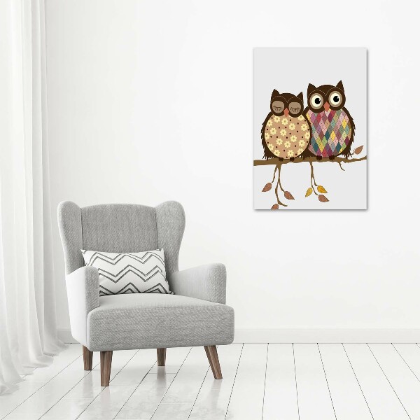 Print on acrylic A pair of owls on the branches