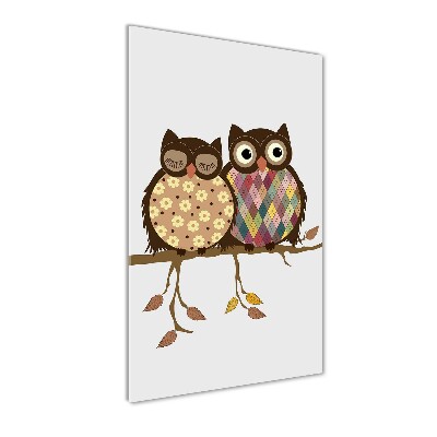 Print on acrylic A pair of owls on the branches