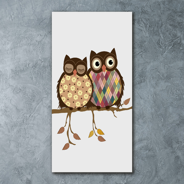 Print on acrylic A pair of owls on the branches