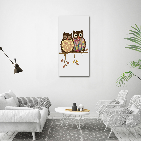 Print on acrylic A pair of owls on the branches