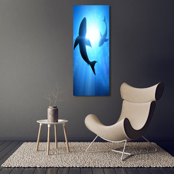 Print on acrylic glass Silhouettes of sharks