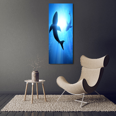 Print on acrylic glass Silhouettes of sharks