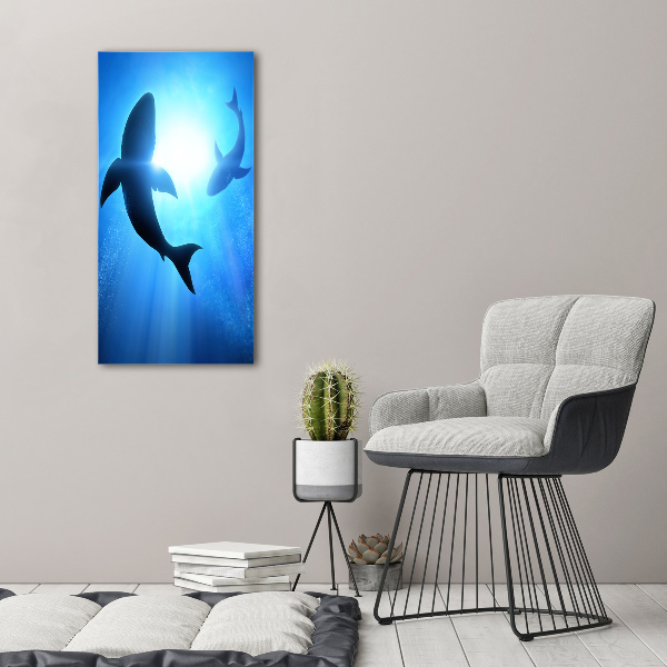 Print on acrylic glass Silhouettes of sharks