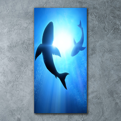 Print on acrylic glass Silhouettes of sharks