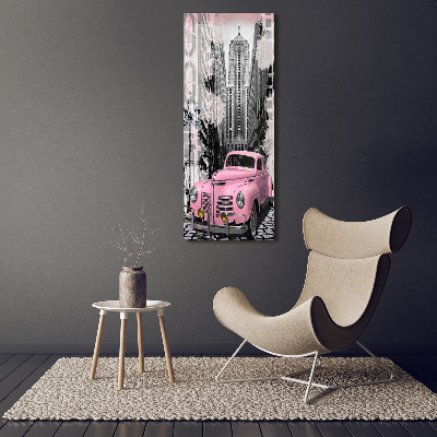 Acrylic glass print Pink car