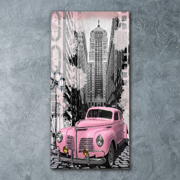 Acrylic glass print Pink car