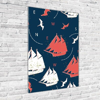 Print on acrylic Ships sea birds