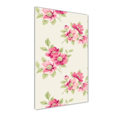 Wall art acrylic Pink flowers