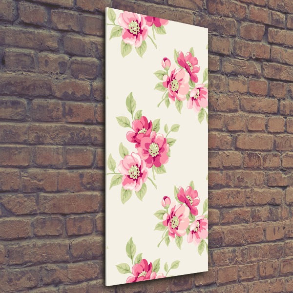 Wall art acrylic Pink flowers