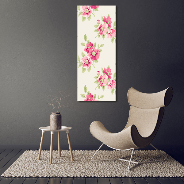 Wall art acrylic Pink flowers