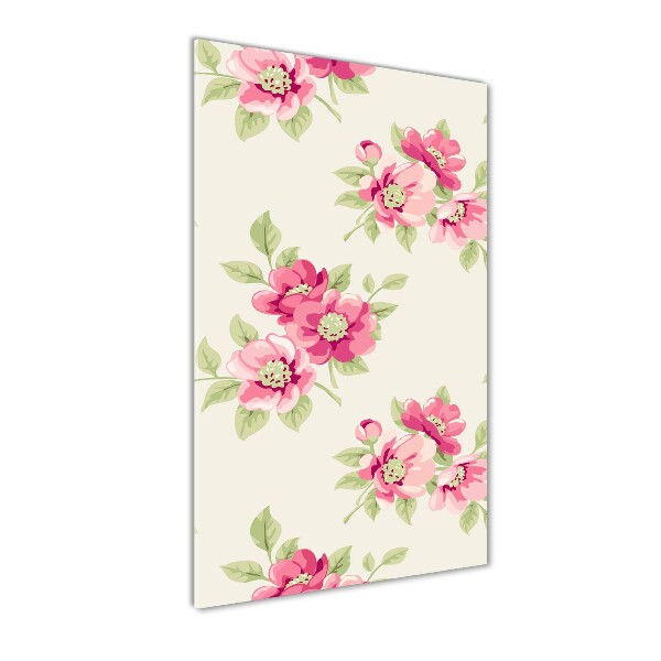 Wall art acrylic Pink flowers